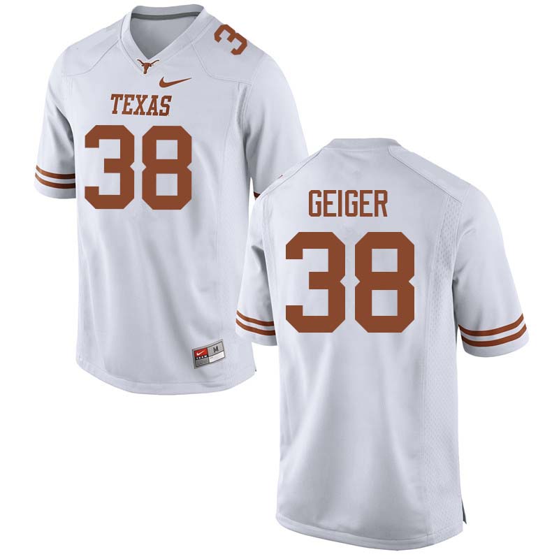 Men #38 Jack Geiger Texas Longhorns College Football Jerseys Sale-White